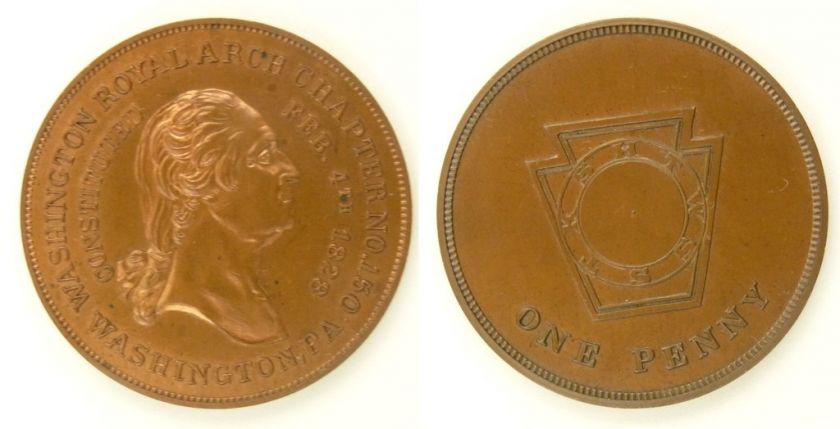 Masonic Token1 Penny Washington Ch#150, Washington PA  