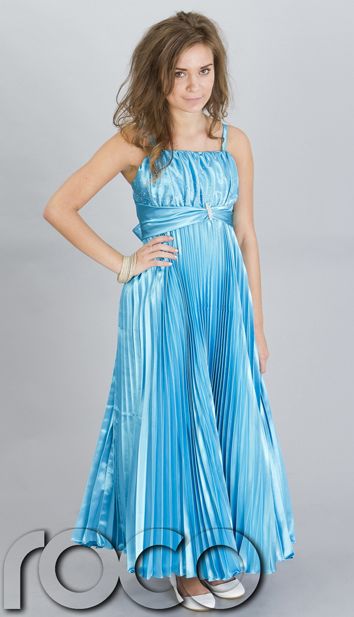 GIRLS TEEN TURQUOISE AQUA PROM BRIDESMAID FLOWER DRESS  