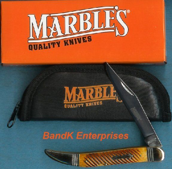 MARBLES TEXAS TOOTHPICK Fluted Amber Bone knife/knives  