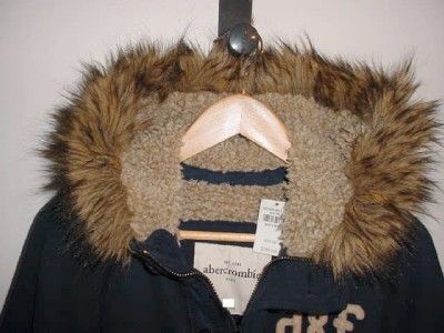 NEW XL Boys Kids Abercrombie & Fitch Mount Armstrong Fur Trimmed 
