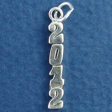 Sterling Silver Vertical Graduation 2012 Charm  