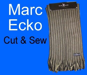 MARC ECKO CUT & SEW Brown WINTER Striped SCARF Muffler  