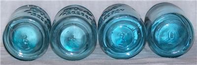 AQUA BALL PERFECT MASON PINT JARS # 3, 4, 9, 10  