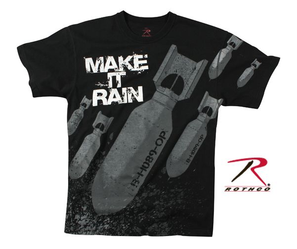 NEW VINTAGE MAKE IT RAIN BOMBS T SHIRT ARMY USMC USAF  