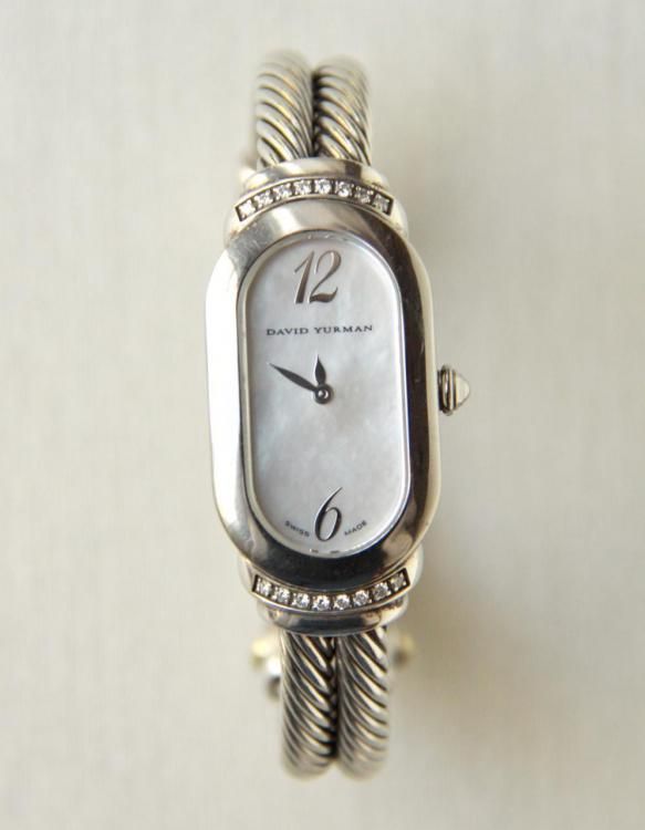 David Yurman Ladies Madison Cable Diamond Watch   Sterling Silver 18k 