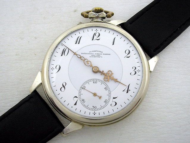 ANTIQUE GERMAN HIGH GRADE MENS WATCH GLASHUTTE PREZISION UHRENFABRIK 