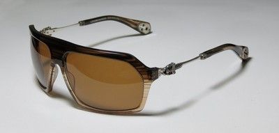 NEW CHROME HEARTS NOONER STRIPED BROWN SUNGLASS/SHADES/SUNNIES W 