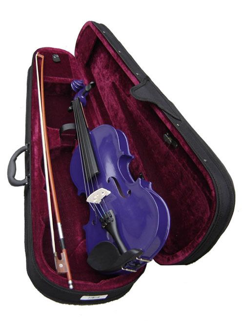 PURPLE 4/4 VIOLIN OUTFIT W/CASE/BOW FREE SETUP BIG SALE  