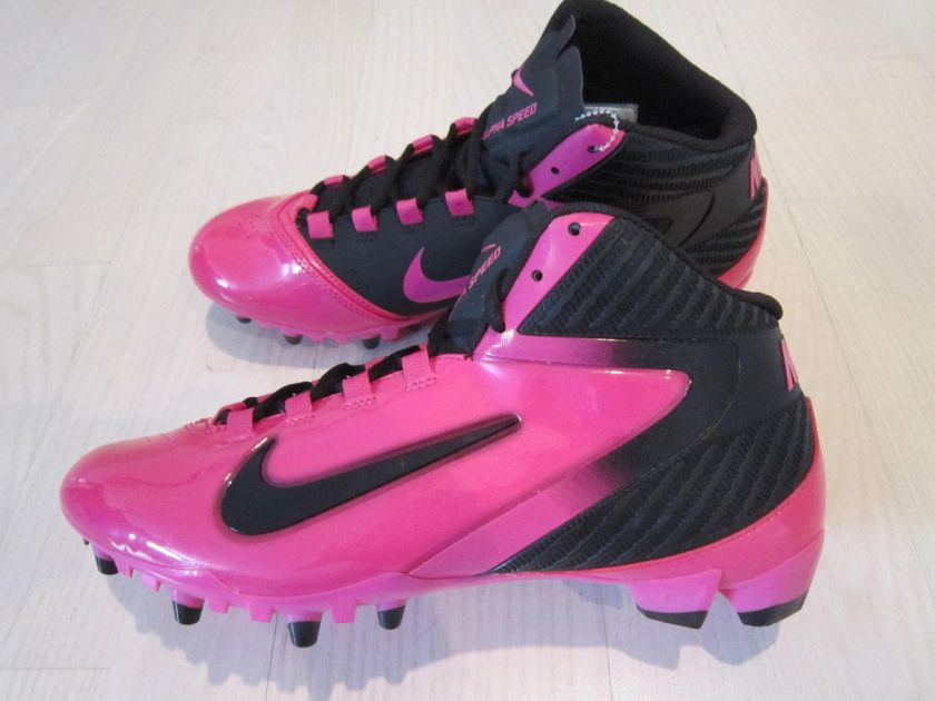 New Nike Alpha Speed TD Mens Football Cleats Black/Pink $90  