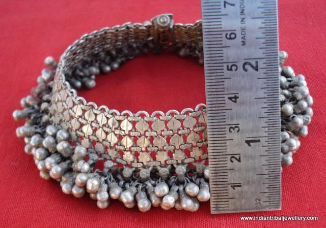 old silver anklet bracelet tribal belly dance antique  