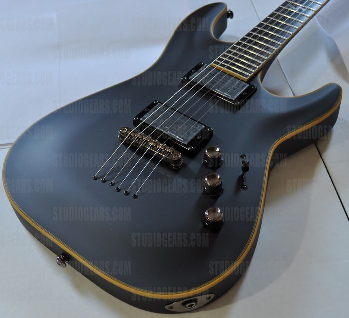 Schecter Blackjack ATX C 1 Electric Guitar in Aged Black Satin.Made in 