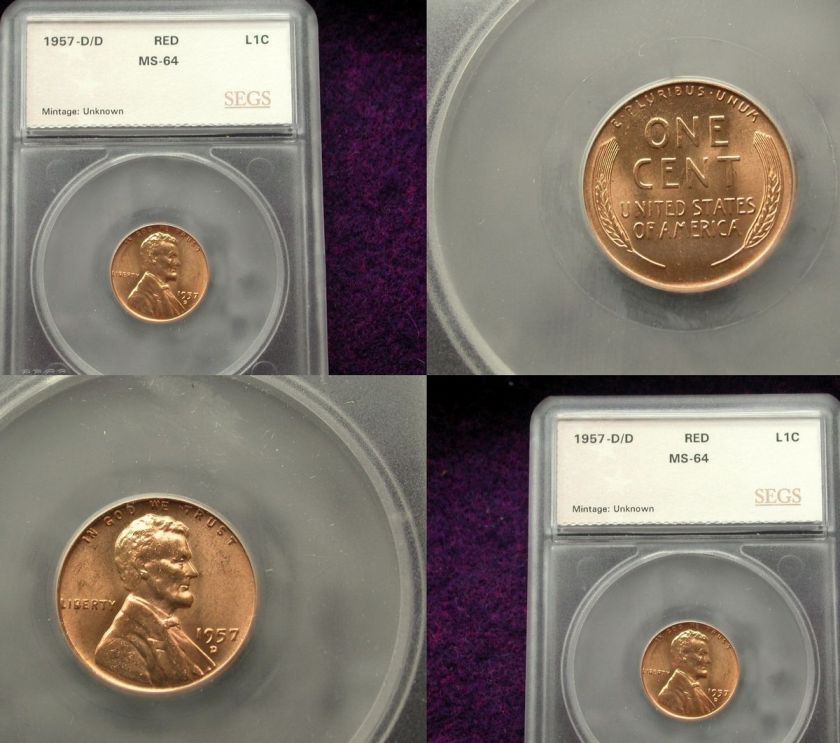 1957 D/D CHOICE+ RED LINCOLN WHEAT PENNY  