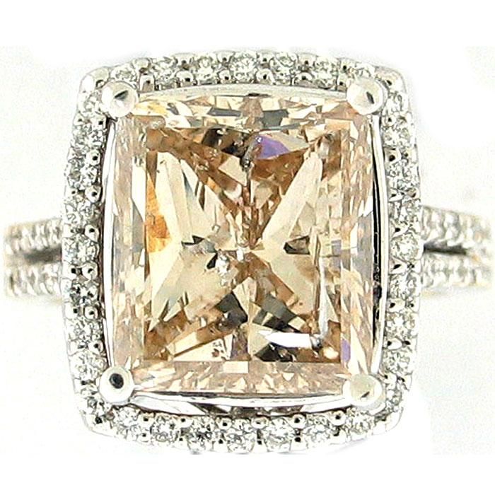 02Ctw Princess Diamond w/ Accents Engagement Ring 18K  