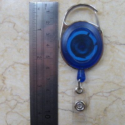 Lot 5 Blue ID Card Holder Reels Retractable Badge Clip  