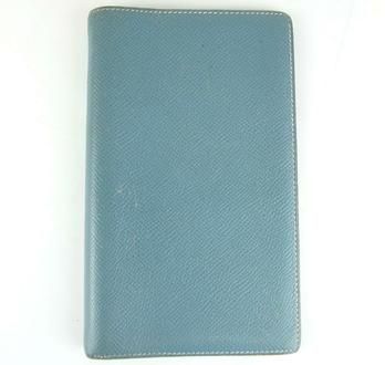 AUTHENTIC HERMES BLUE JEAN LEATHER AGENDA COVER NOTEBOOK DAY PLANNER 