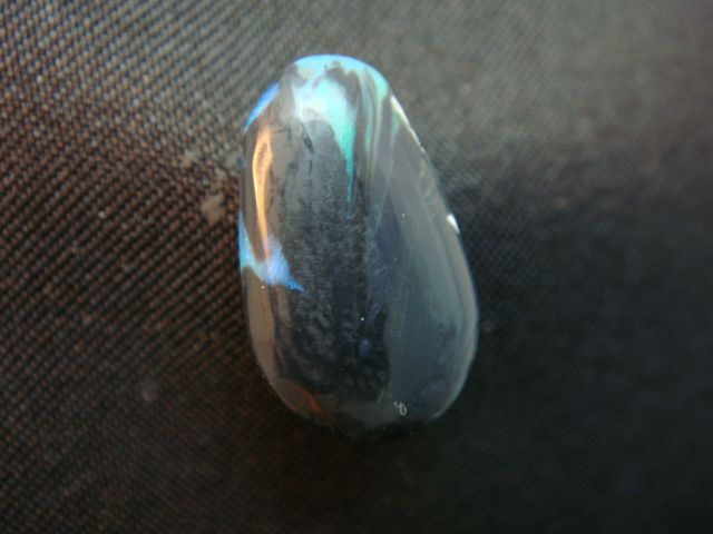 LIGHTNING RIDGE SOLID BLACK OPAL FREEFORM CAB 4 CTS   