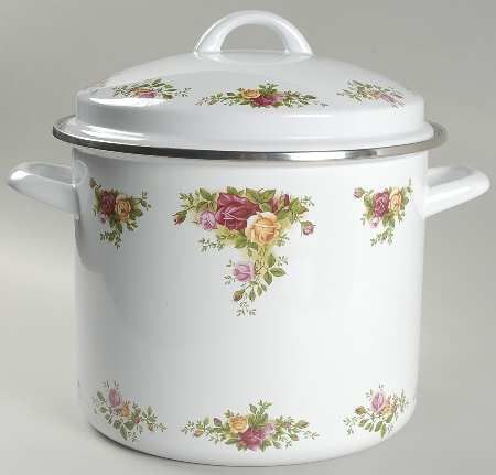 Royal Albert OLD COUNTRY ROSES 8 Quart Metal Stockpot  