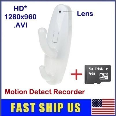 HD Spy Hanger Camera 1280x960 Clothes Hook Hidden DVR Camera Motion 