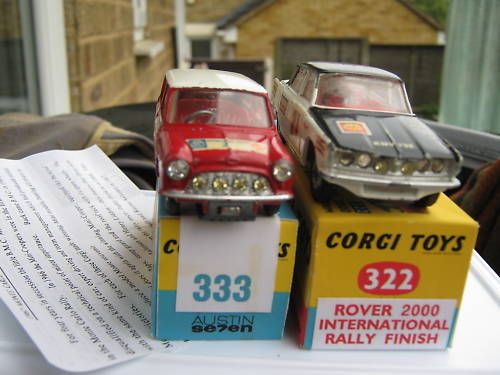 CORGI 322 333 ORIGINAL SUN RALLY CARS SUPERB/REPROBOXES  