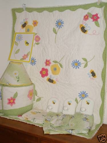 Pottery Barn Kids DANDELION Bee Crib Bedding Set   MINT  