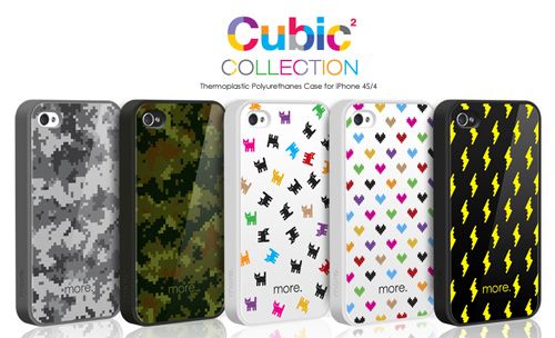 iPhone 4 4S MORE THING Cubic Collection TPU Case (Sweet Heart 