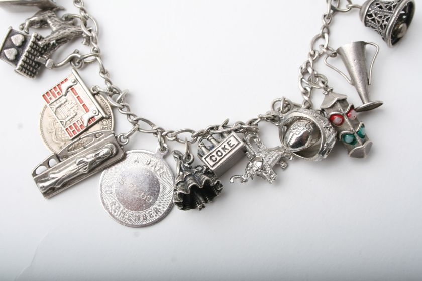 Vintage 70 Gram STERLING SILVER 925 Danecraft Estate Charm Bracelet 