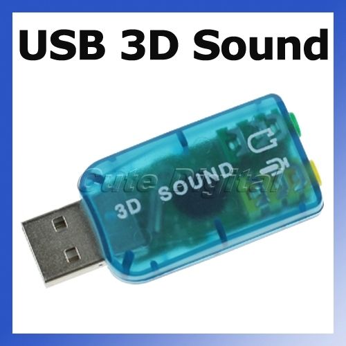 USB 2.0 to 3D AUDIO SOUND CARD ADAPTER VIRTUAL 5.1 ch  