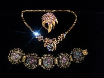 VINTAGE * HIGH END 45 PC LOT * STUNNING RHINESTONES & CABS * WEISS 