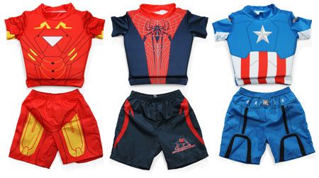 Available costumes include Captain America, Iron Man, and Spiderman 