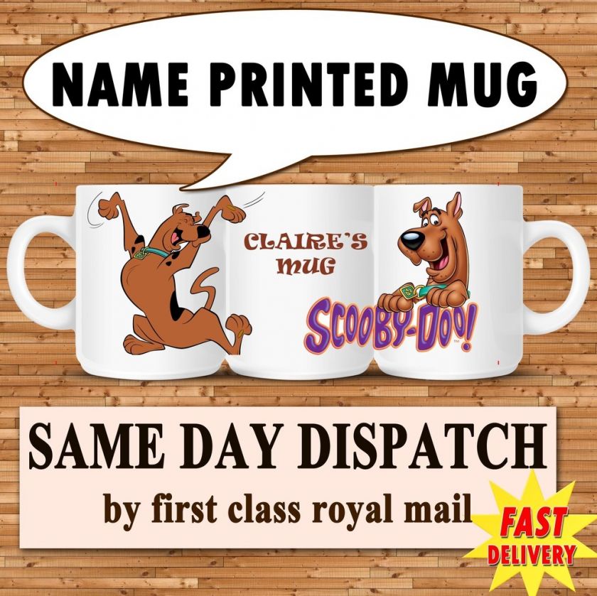 SCOOBY DOO PERSONALISED COFFEE MUG CUP GIFT NAME PRINT  