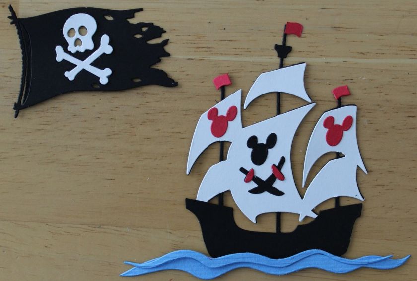 DISNEY MICKEY PIRATE SHIP SCRAPBOOK PAPER PIECING   PIRATES OF 