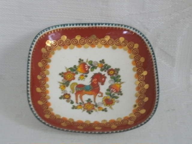 Studio Steinbock Austria enamel dish Lipizaner horse rd  