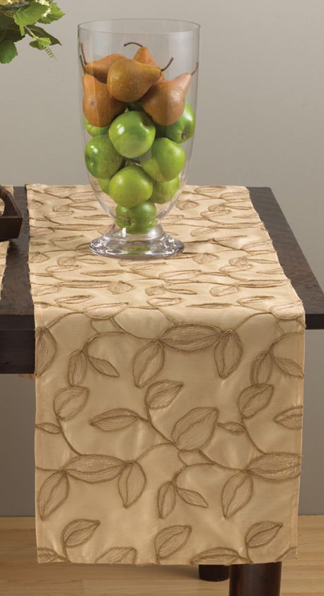  table runner, made of 100% polyester, features rope embroidered 