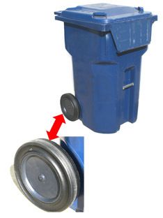 Roll Tech 12 Rubber Tread Garbage / Trash Cart Wheel  