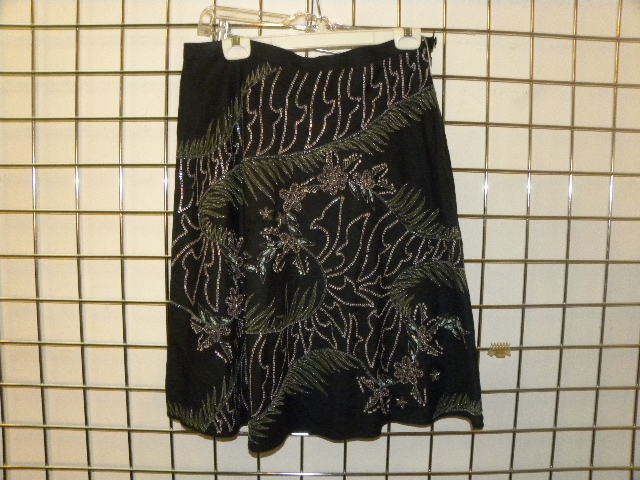 FRENCH CONNECTION Navy Blue A Line Embroidered Skirt 10  