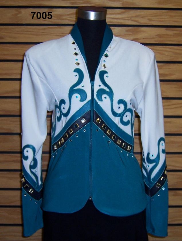 NEW 1849 Ranchwear Teal & Cream Ladies Top #7005  