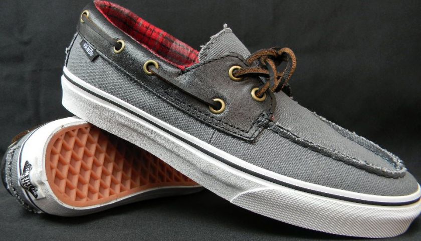 VANS ZAPATO DEL BARCO C&P CASTLE ROCK CHARCOAL GREY BOAT SHOE NEW IN 