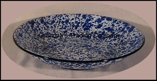 BLUE and WHITE Enamelware 12 Lobster / Pasta Bowl NEW  