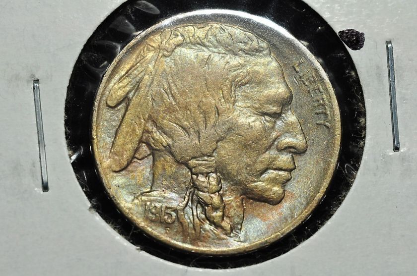 1913 P TYPE 1 BUFFALO NICKEL 5c RAINBOW TONED CHOICE BU  