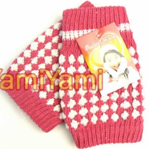 Wool Cloth Winter Short Finger Fingerless Warm Glove For Girl Woman 