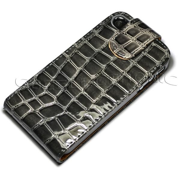 New Brown Alligator flip case holster for iphone 4G 4S  