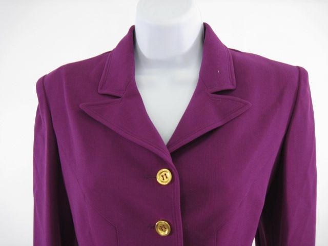 SONIA RYKIEL Purple Wool Blazer Jacket Pants Suit Sz 38  