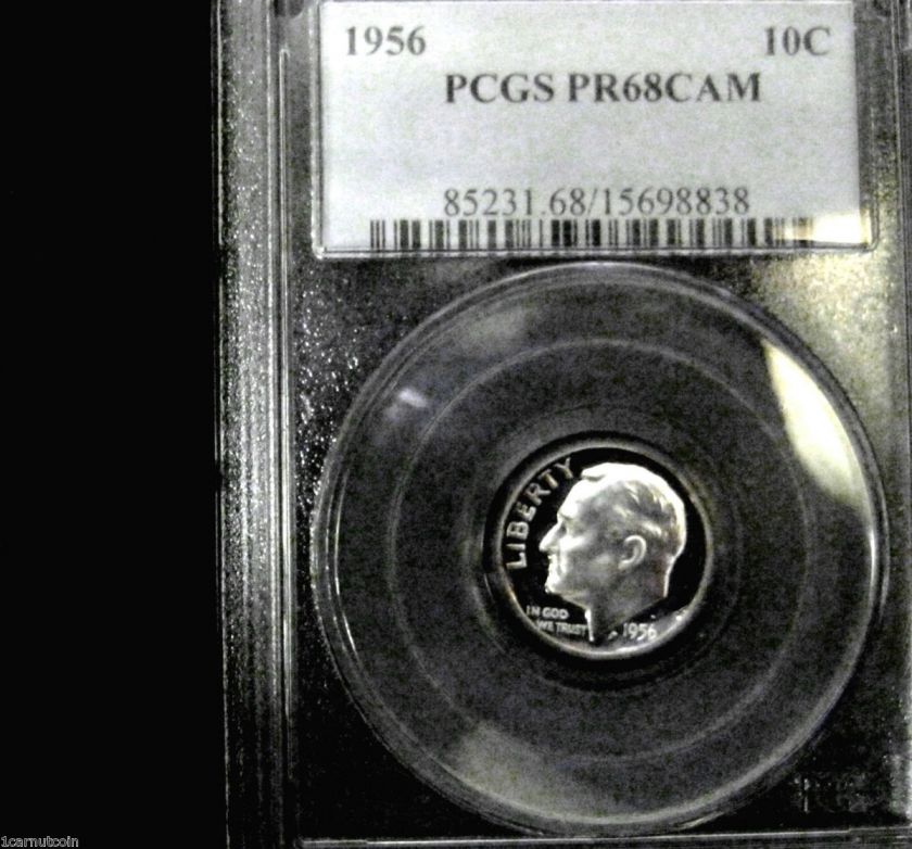 1956 Gem Cameo Roosevelt*DCAM Obverse*PCGS PR68 CAMEOA PURE WHITE 