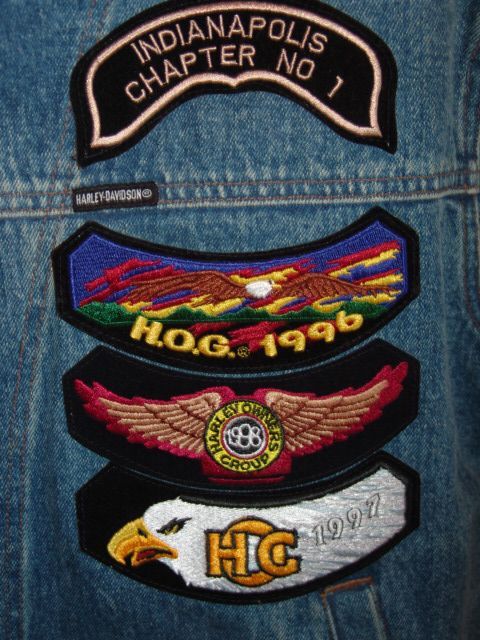 Harley Davidson Jean Jacket & Vest Ensemble W/LOTS OF HARLEY PATCHES 