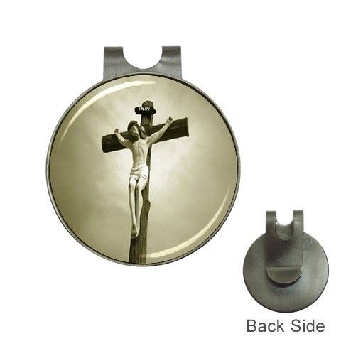 Jesus on Cross Crucifix Golf Ball Marker Hat Clip  