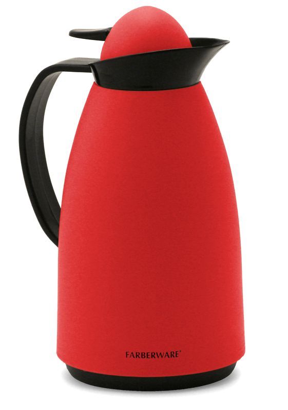 COFFEE CARAFE RED FARBERWARE THERMAL HOT COLD NIB  