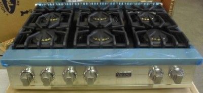 VIKING 36 PRO STYLE RANGETOP 6 BURNERS VGRT5366BSS  