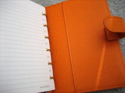 Authentic LOUIS VUITTON Orange Epi Agenda Planner  