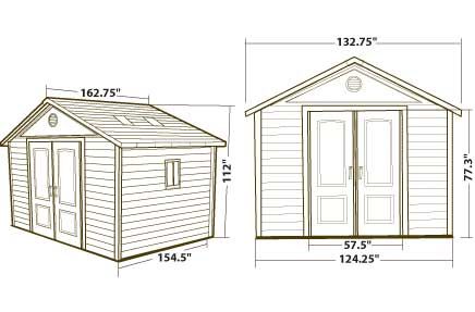 Lifetime 11 x 13.5 Outdoor Shed Dimensions