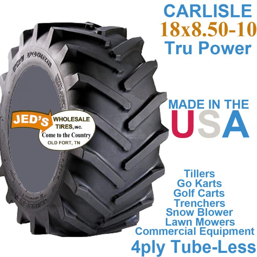 18x850 10 Compact Tractor AG LUG Tire Tru Power 4ply  